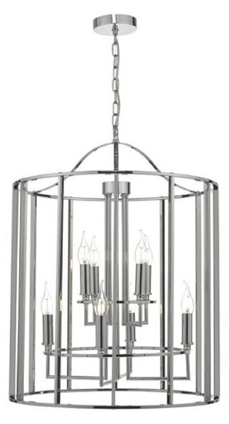 Dar MYK0850 Myka 8 Light Ceiling Lantern Light In Polished Chrome