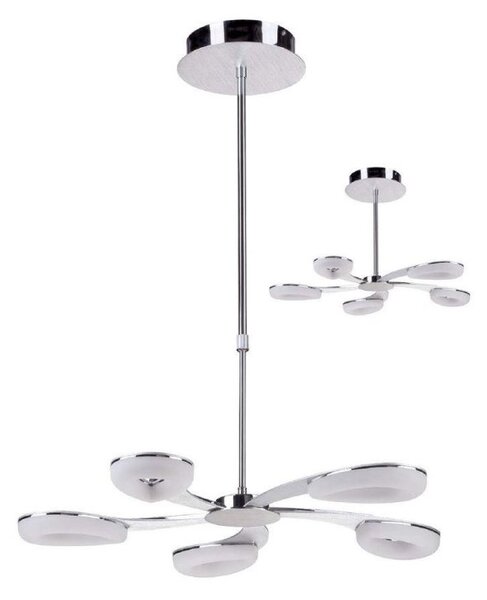 Mantra M8252 Juno LED 5 Light Telescopic Pendant/Semi Flush Ceiling Light In Satin Aluminium