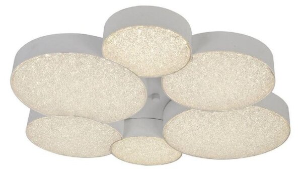 Mantra M5764 Lunas LED Large Semi Flush Ceiling Light In White - Dia: 200mm