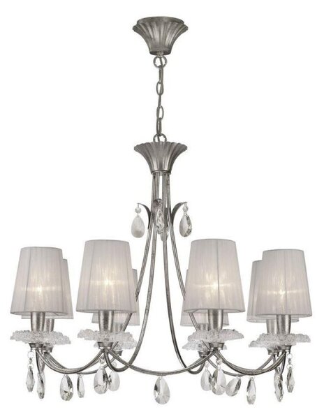 Mantra M6301 Sophie 8 Light Chandelier With Shades In Silver