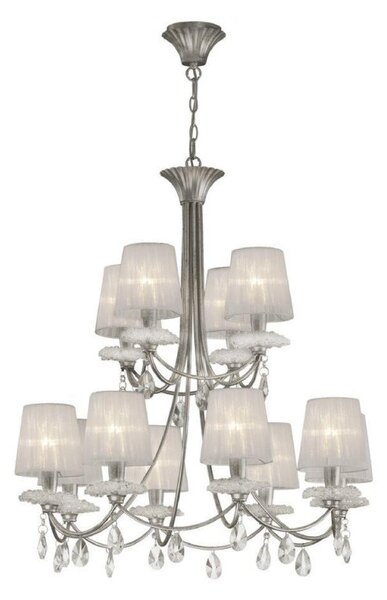 Mantra M6300 Sophie 12 Light Chandelier With Shades In Silver