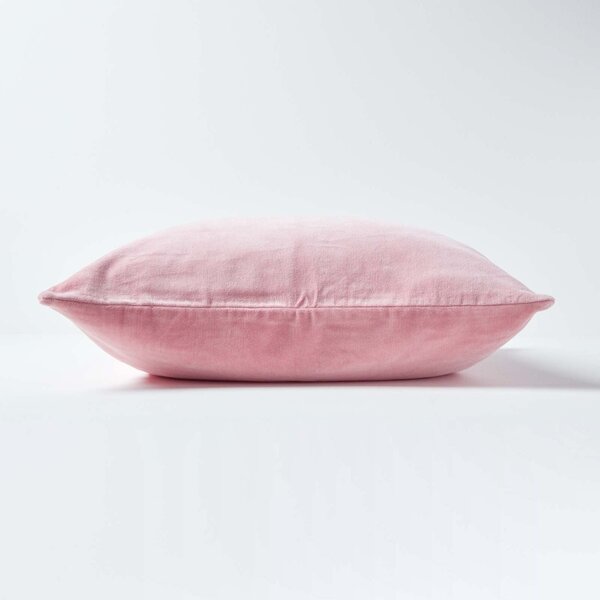 Set of 2 Luxury Dusky Pink Cotton Velvet Cushion Covers 40 x 40 cm