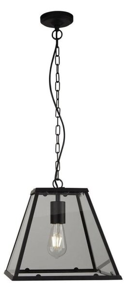 Searchlight 4661BK Lantern 1 Light Ceiling Pendant Light In Black