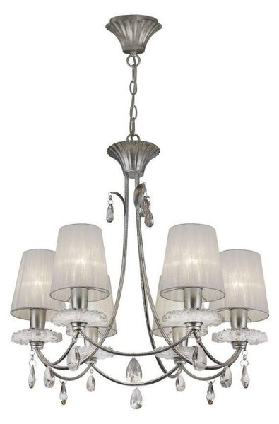 Mantra M6302 Sophie 6 Light Chandelier With Shades In Silver