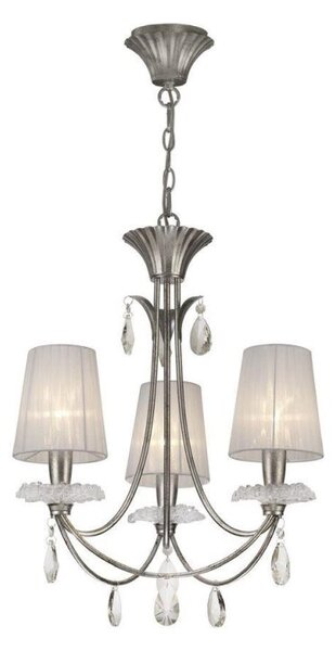Mantra M6303 Sophie 3 Light Chandelier With Shades In Silver