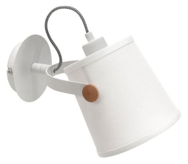 Mantra M4924 Nordica 1 Light Wall Light In White, Ivory And Beech Wood