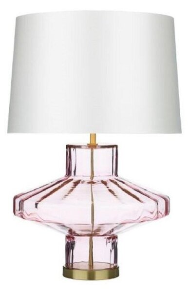 David Hunt Lighting VIE4303+TAP4016 Vienna Table Lamp In Pink Glass With Swan Shade