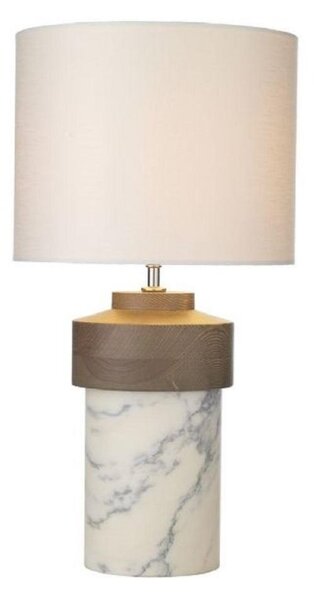 David Hunt Lighting NOM4302+DRM3007 Nomad Table Lamp In Marble With Shade