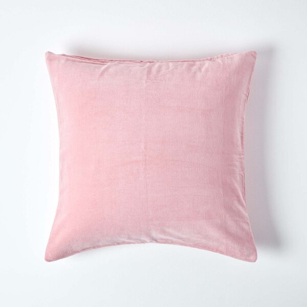 Luxury Dusky Pink Cotton Velvet Cushion Cover Square 40 x 40cm