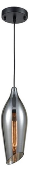 Franklite PCH192 Taper Ceiling Pendant Light In Smoked Glass - Dia: 145mm