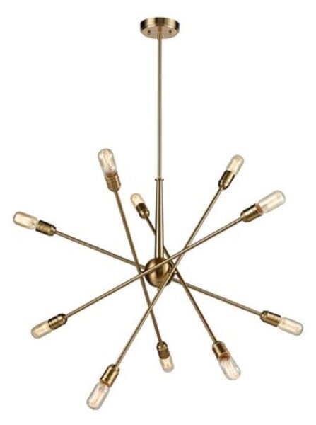 F2398-10 10 Light Ceiling Light In Matt Gold