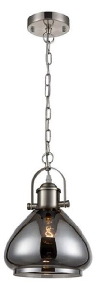 PH198 Ceiling Pendant In Satin Nickel And Smoked Glass - Dia: 220mm