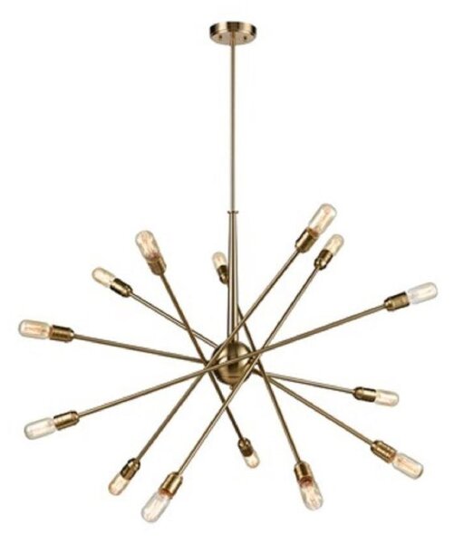 F2398-14 14 Light Ceiling Light In Matt Gold