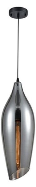 Franklite PCH195 Taper Ceiling Pendant Light In Smoked Glass - Dia: 200mm