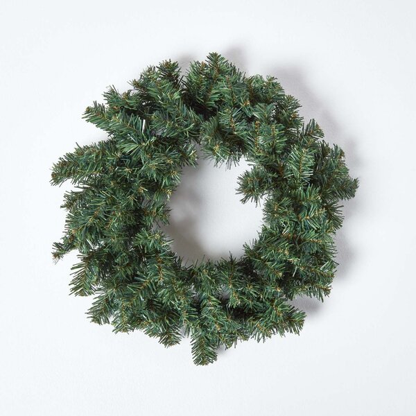 Artificial Christmas Wreath Plain Green Christmas Decoration 45cm Wide