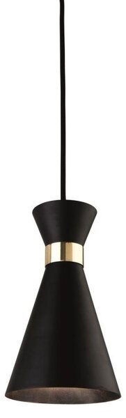 Firstlight 7680BK Ohio 1 Light Ceiling Pendant In Black With Brass