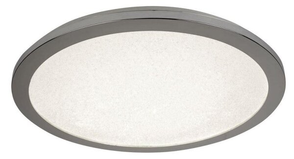 Searchlight 8100-40CC Bathroom Flush Ceiling Light In Chrome With Sanded Glass - Dia: 400mm