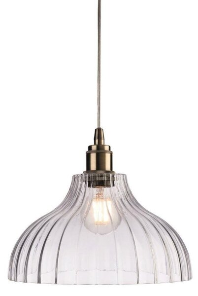 Firstlight 7648AB Victory 1 Light Ceiling Pendant In Antique Brass - Dia: 280mm