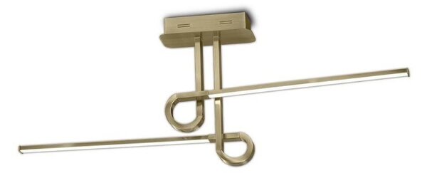 M6127 Cinto 2 Light LED Semi Flush Ceiling Light In Antique Brass