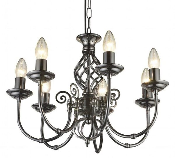 Classic 7 Light Knot Twist Multi Arm Ceiling Pendant Light In Gun Metal
