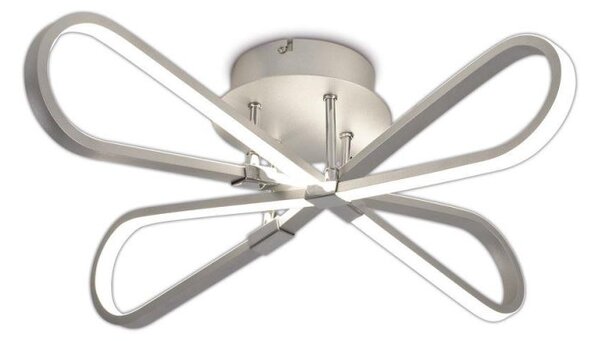 M5982 Bucle LED Semi Flush Ceiling Light In Silver