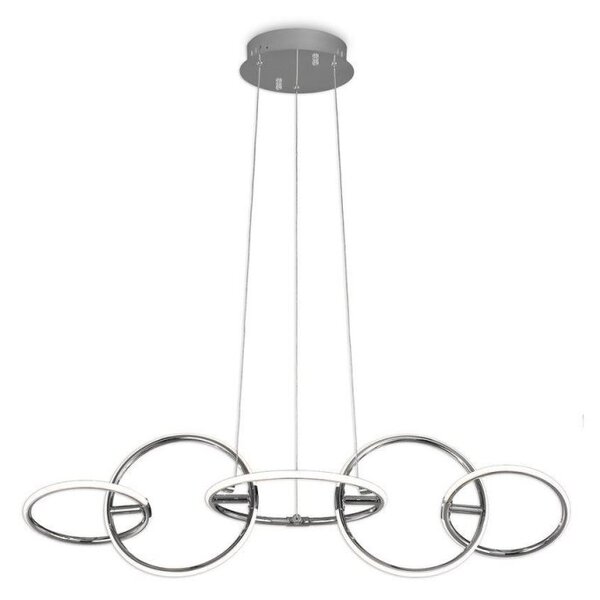 M5752 Aros 5 Light LED Linear Ceiling Pendant Light In Chrome/White