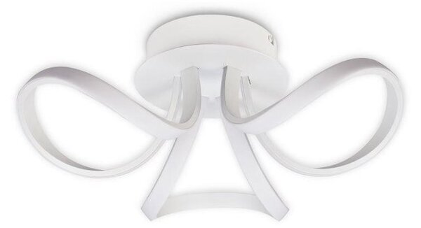M6035 Knot LED 3 Light Semi Flush Ceiling Light In White And Frosted White