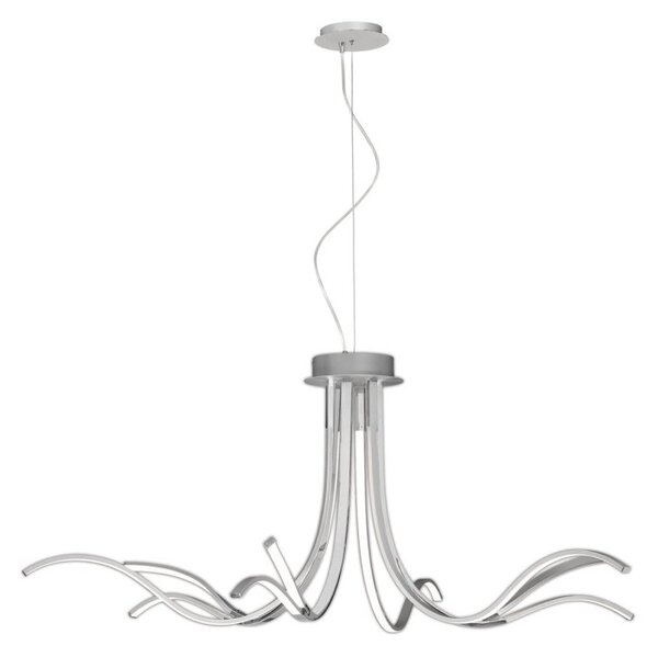 M6106 Corinto LED 10 Light Ceiling Pendant/Semi Flush Light In Silver/Chrome