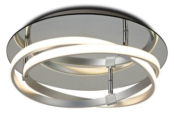 M5727 Infinity Dimmable LED Flush Ceiling Light In Silver And White