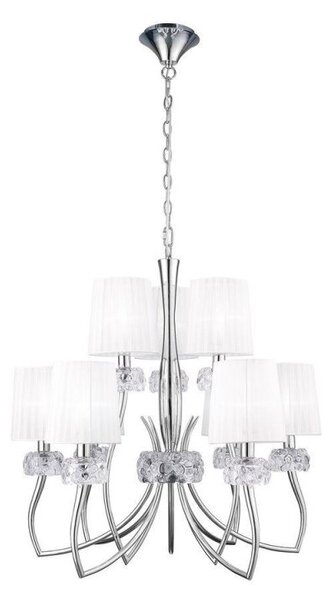 Mantra M4630 Loewe 9 Light Ceiling Pendant Light With Shades In Chrome