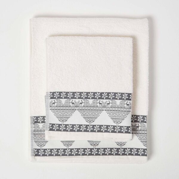 Grey Nordic Style Christmas 100% Cotton Bath Towel