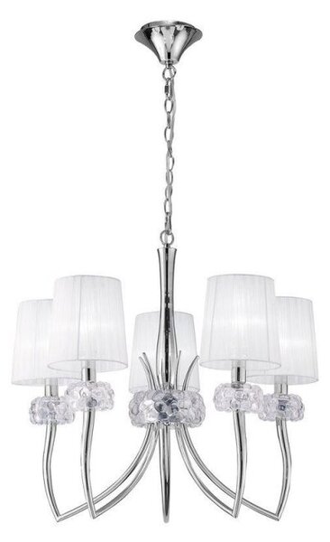 Mantra M4631 Loewe 5 Light Ceiling Pendant Light With Shades In Chrome