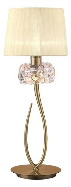 Mantra M4636AB Loewe 1 Light Large Table Lamp With Shade In Antique Brass - H: 650mm