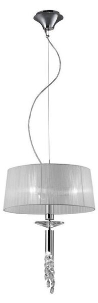 Mantra M3858 Tiffany 3+1 Light Single Pendant Light In Chrome With White Shade
