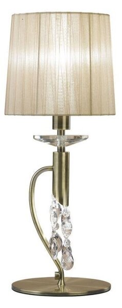 Mantra M3888 Tiffany 1+1 Light Table Lamp In Antique Brass With Soft Bronze Shade