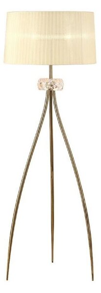 Mantra M4638AB Loewe 3 Light Floor Light With Shade In Antique Brass