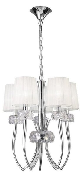 Mantra M4632 Loewe 5 Light Slim Pendant Light With Shades In Chrome