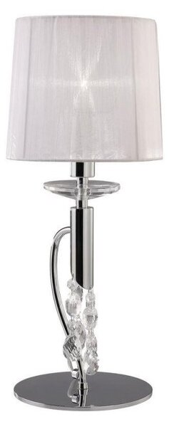 Mantra M3868 Tiffany 1+1 Light Table Lamp In Chrome With White Shade
