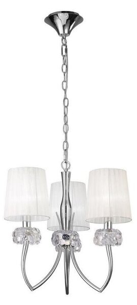 Mantra M4633 Loewe 3 Light Ceiling Pendant Light With Shades In Chrome