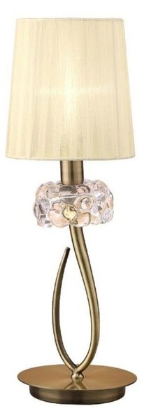 Mantra M4637AB Loewe 1 Light Small Table Lamp With Shade In Antique Brass - H: 470mm