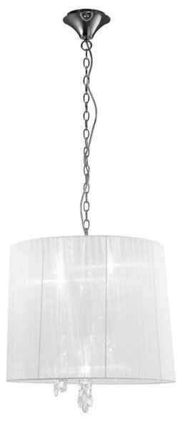 Mantra M3860 Tiffany 3+3 Light Single Pendant In Chrome With White Shade