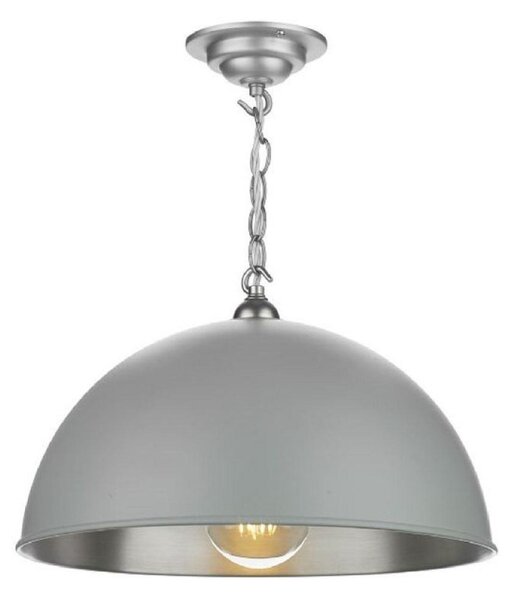 David Hunt Lighting EAL0199-07-17-C13 Ealing 1 Light Small Ceiling Pendant In Powder Grey