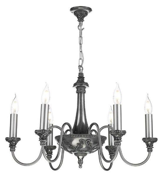 David Hunt Lighting BAI0667 Bailey 6 Light Ceiling Pendant Light In Pewter
