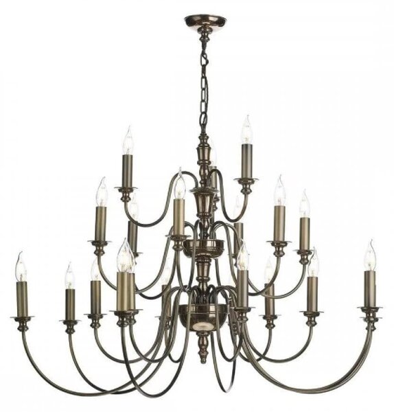 David Hunt Lighting DIC2163 Dickens 21 Light Ceiling Pendant In Bonze - Fitting Only