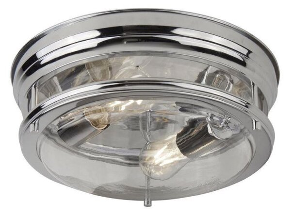 Searchlight 5182CC Edinburgh Flush Ceiling Light In Chrome And Clear Glass