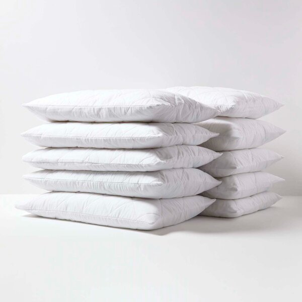 Homescapes Cotton Rich Quilted Pillow Protectors, Pack of 10