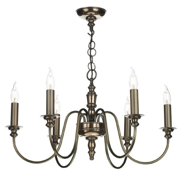 David Hunt Lighting DIC0663 Dickens 6 Light Ceiling Pendant In Bronze - Fitting Only