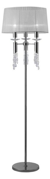 Mantra M3869 Tiffany 3+3 Light Floor Light In Chrome With White Shade