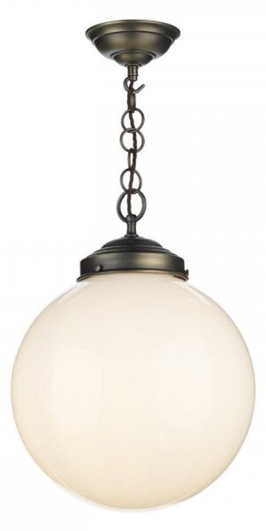 David Hunt Lighting FAI8172 Fairfax 1 Light Ceiling Pendant In Antique Brass With Opal Glass