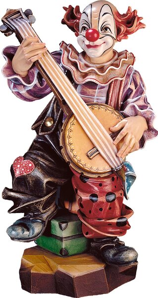 Clown playing the banjo
